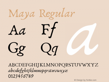 Maya Regular Version 4.14 Font Sample