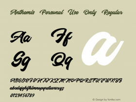 Anthemis Personal Use Only Version 1.000 Font Sample