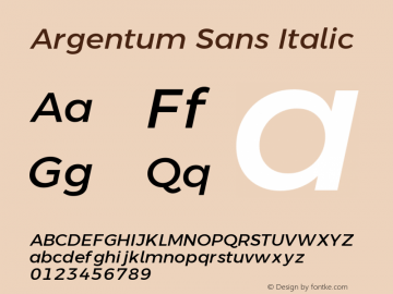 Argentum Sans Italic Version 1.000; ttfautohint (v1.5.65-e2d9)图片样张