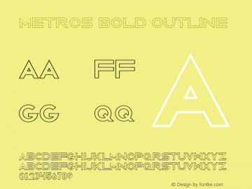 Metros Bold Outline Version 1.000图片样张