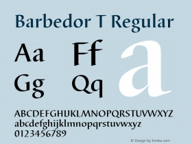 Barbedor T Regular Version 1.05 Font Sample