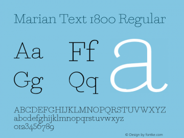 MarianText1800-Regular Version 1.1 2014图片样张