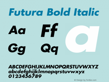 Futura Bold Italic Version 1.40     05/10/2013图片样张