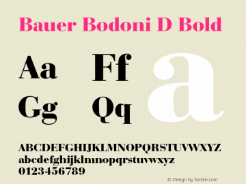 Bauer Bodoni D Bold 001.005图片样张