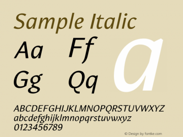 Sample Italic Version 1.001;September 24, 2018;FontCreator 11.5.0.2421 64-bit Font Sample