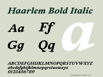 Haarlem Bold Italic Version 1.001;March 25, 2018;图片样张
