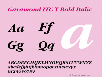 Garamond ITC T Bold Italic 001.002图片样张