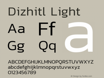 Dizhitl Light Regular Version 1.002 Font Sample