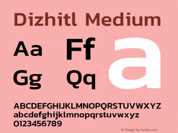 Dizhitl Medium Regular Version 1.002 Font Sample