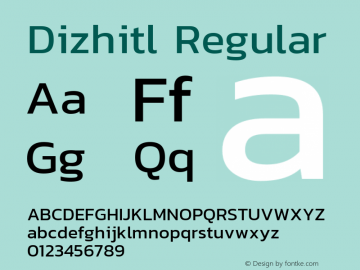 Dizhitl Regular Version 1.002 Font Sample