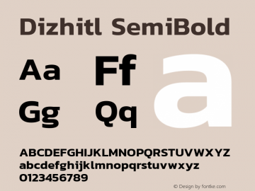 Dizhitl SemiBold Regular Version 1.002 Font Sample
