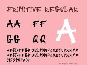 Primitive Regular Version 1.000;PS 001.000;hotconv 1.0.88;makeotf.lib2.5.64775 Font Sample