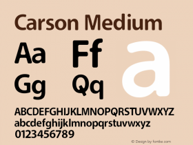 Carson Medium Version 1.00 March 23, 2016, initial release Font Sample