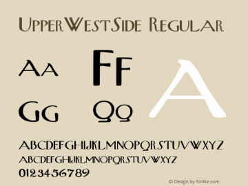 UpperWestSide Regular Altsys Fontographer 3.5  8/1/92 Font Sample