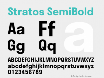 Stratos SemiBold Version 1.004;PS 1.4;hotconv 1.0.88;makeotf.lib2.5.647800 Font Sample