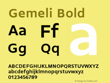 Gemeli Bold Version 1.001;PS 1.1;hotconv 1.0.72;makeotf.lib2.5.5900; ttfautohint (v0.92) -l 8 -r 50 -G 200 -x 14 -w 