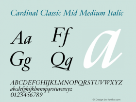 Cardinal Class Mid Medium Italic Version 1.002;PS 1.2;hotconv 1.0.88;makeotf.lib2.5.647800; ttfautohint (v1.3.34-f4db) Font Sample