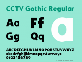 CCTV Gothic Version 1.00;September 26, 2018;FontCreator 11.0.0.2407 32-bit Font Sample