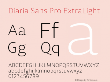 DiariaSansPro-ExtraLight Version 001.000;com.myfonts.easy.konstantynov.diaria-sans-pro.extra-light.wfkit2.version.4yaF Font Sample