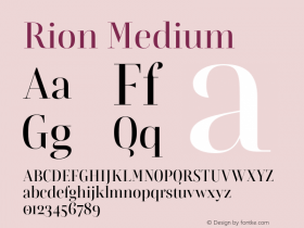 Rion-Medium Version 1.0 | wf-rip DC20170610 Font Sample