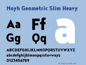 Noyh Geometric Slim Heavy Version 1.000 Font Sample