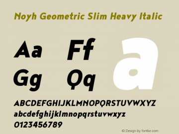 NoyhGeometricSlim-HeavyItalic Version 1.000图片样张