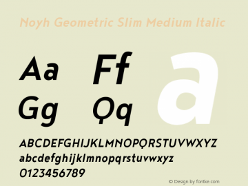 Noyh Geometric Slim Med Ita Version 1.000 Font Sample