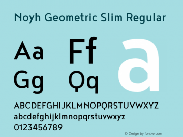 NoyhGeometricSlim-Regular Version 1.000 Font Sample