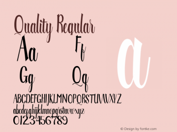 Quality 1.000 Font Sample