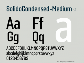 ☞SolidoCondensed-Medium Version 1.001;PS 001.001;hotconv 1.0.56;makeotf.lib2.0.21325;com.myfonts.dstype.solido-condensed.medium.wfkit2.3S8J Font Sample