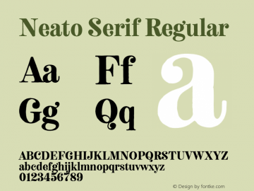 NeatoSerif-Regular Version 1.000;PS 001.000;hotconv 1.0.88;makeotf.lib2.5.64775 Font Sample