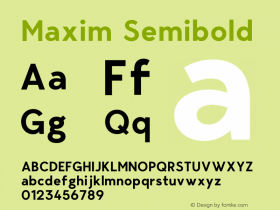 Maxim Semibold Version 1.002;Fontself Maker 2.1.2 Font Sample