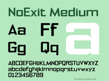 NoExit Medium Version 1.000;PS 001.000;hotconv 1.0.70;makeotf.lib2.5.58329图片样张