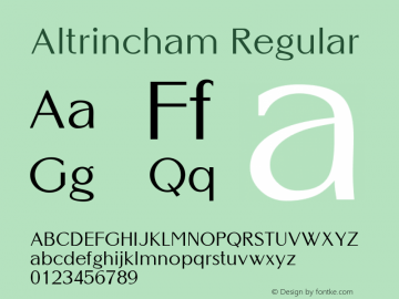 Altrincham Version 1.10 Font Sample