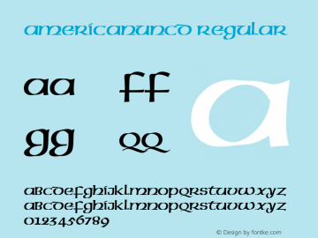 AmericanUncD Version 1.00 Font Sample