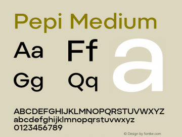 Pepi Medium Regular Version 1.000 Font Sample