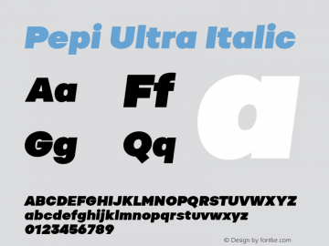 Pepi Ultra Italic Version 1.000图片样张