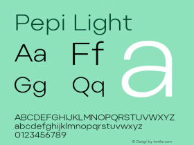 Pepi Light Regular Version 1.000图片样张