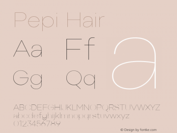 Pepi Hair Regular Version 1.000 Font Sample