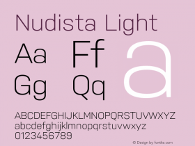 Nudista Light Version 2.000 Font Sample