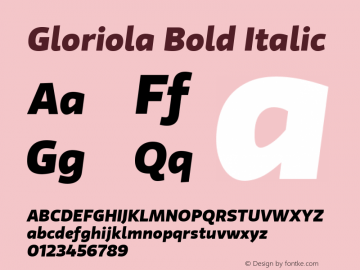 Gloriola Bold Italic Version 2.000图片样张