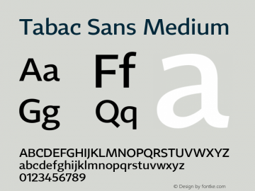 Tabac Sans Medium Version 2.000图片样张