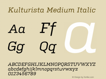 Kulturista Italic Version 2.000 Font Sample