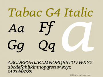 Tabac G4 Italic Version 2.000图片样张