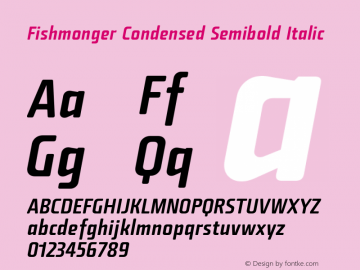 Fishmonger CS Italic Version 2.000 Font Sample