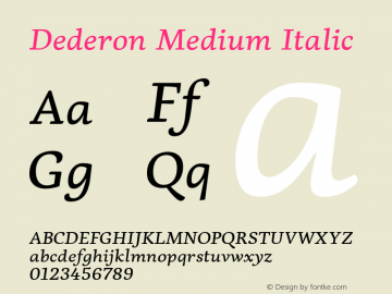 Dederon Italic Version 2.000图片样张