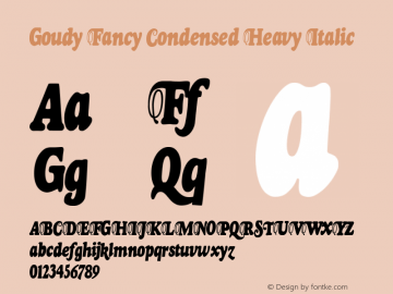 Goudy Fancy Condensed Heavy Italic Version 000.002 Font Sample