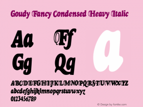 Goudy Fancy Condensed Heavy Italic 000.002图片样张