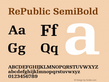 RePublic SemiBold Version 2.000图片样张