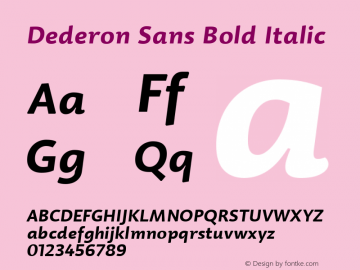 Dederon Sans Bold Italic Version 2.000图片样张